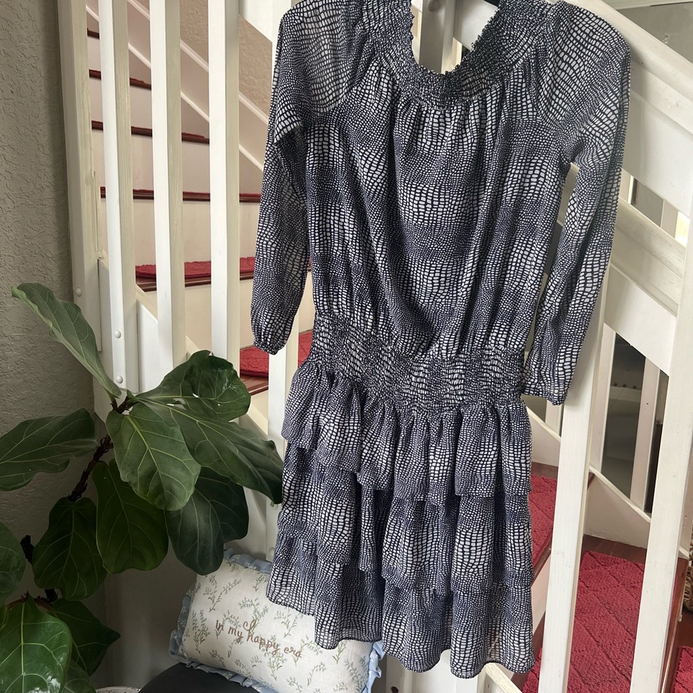 MICHAEL by Michael Kors Blue and White Dress